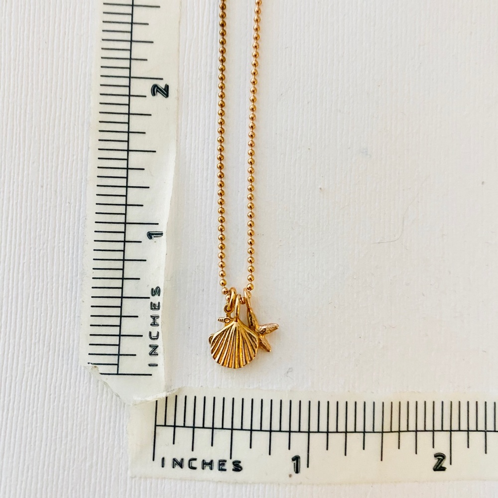Anchor Shell Starfish Necklace Catherine Weitzman Rose Gold Vermeil - Picture 4 of 4